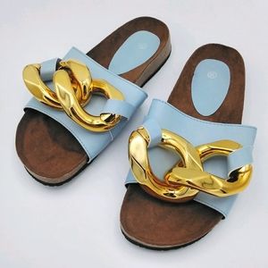 Chain Decor Footbed Sandals